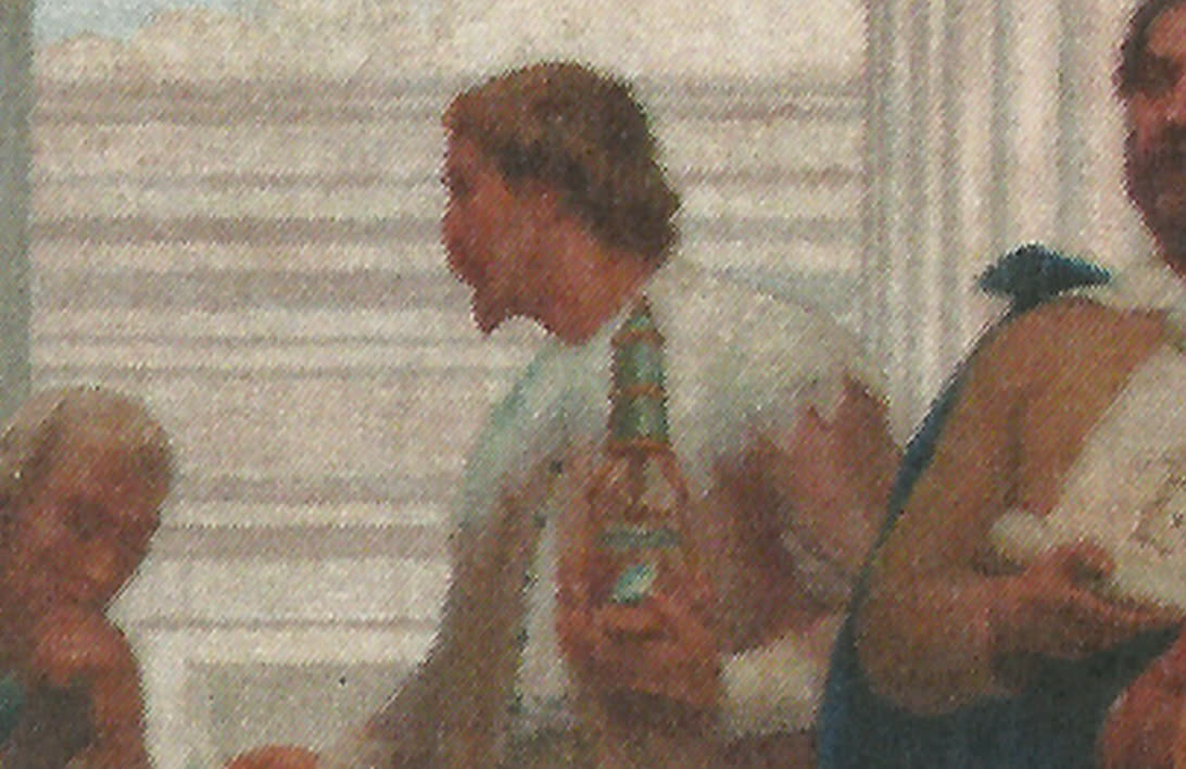 Malpighi e Leeuwenhoek, detalhe do painel de Veloso Salgado
