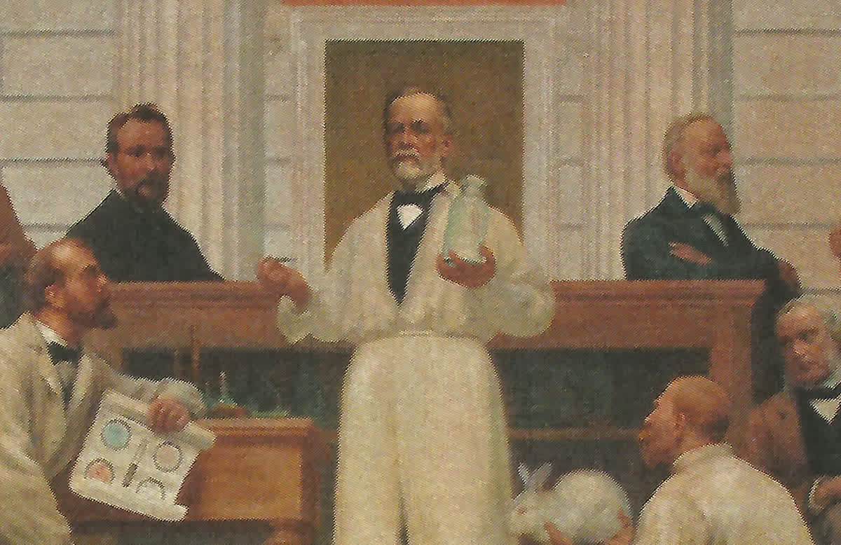 Louis Pasteur, detalhe do painel de Veloso Salgado